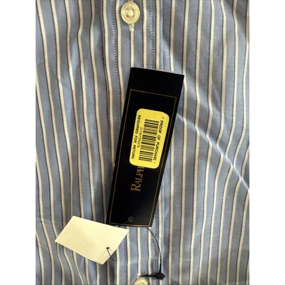 Polo Ralph Lauren Men's XL Long Sleeve Classic Fit Oxford Shirt Blue White - Picture 4 of 5